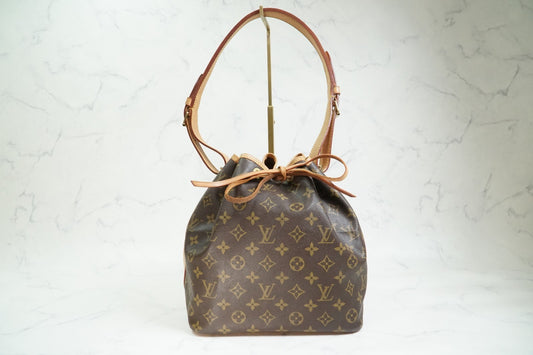 Louis Vuitton Petit Noe M42226 Monogram Canvas Shoulder Bucket Bag Vintage Auth