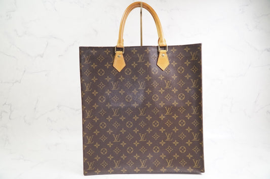 LOUIS VUITTON Sac Plat M51140 Monogram Canvas Tote Bag Handbag Vintage Authentic