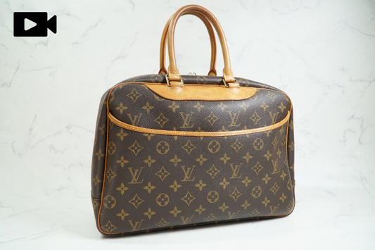 [Rank AB] Louis Vuitton Deauville M47270 Monogram Canvas Handbag Auth Vintage