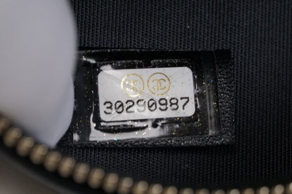 [EXCELLENT] CHANEL Matelasse Round Icon Charm Chain Shoulder Bag Leather Black