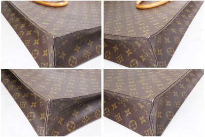 LOUIS VUITTON Sac Plat M51140 Monogram Canvas Tote Bag Handbag Vintage Authentic