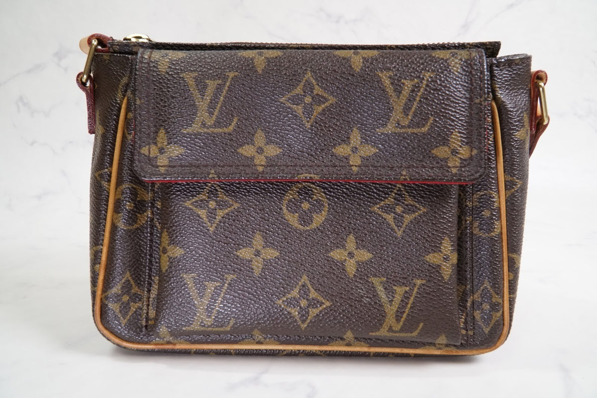 [Rank AB] LOUIS VUITTON Monogram Viva Cite PM Shoulder Bag M51165 Brown Leather