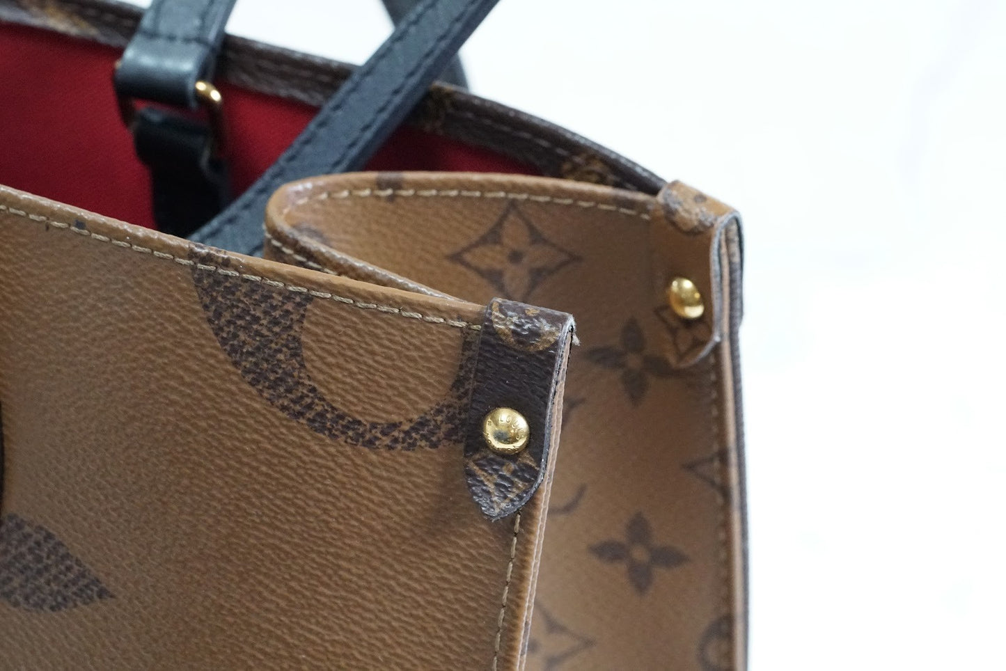 [Good] Louis Vuitton OnTheGo MM Monogram Giant Reverse Tote Bag M45321 Brown GLD