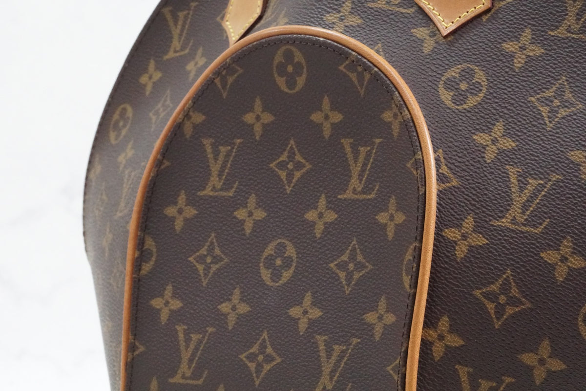[Rank AB] Louis Vuitton Monogram Ellipse MM Handbag M51126 Brown Canvas w/ Box