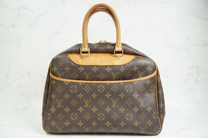 [Rank AB] Louis Vuitton Deauville M47270 Monogram Canvas Handbag Auth Vintage