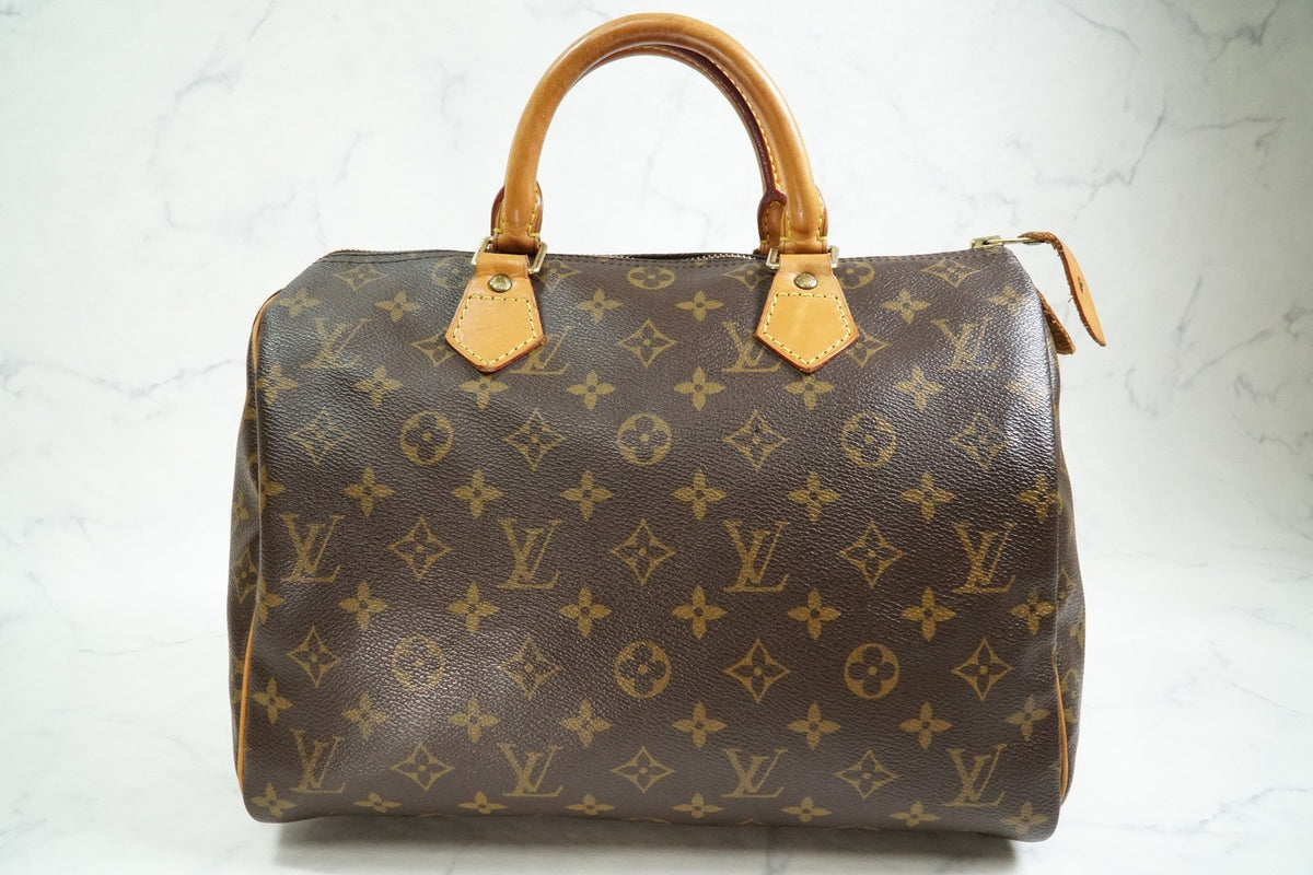 [Rank AB] Louis Vuitton Monogram Speedy 30 Handbag Boston Bag M41108 Authentic
