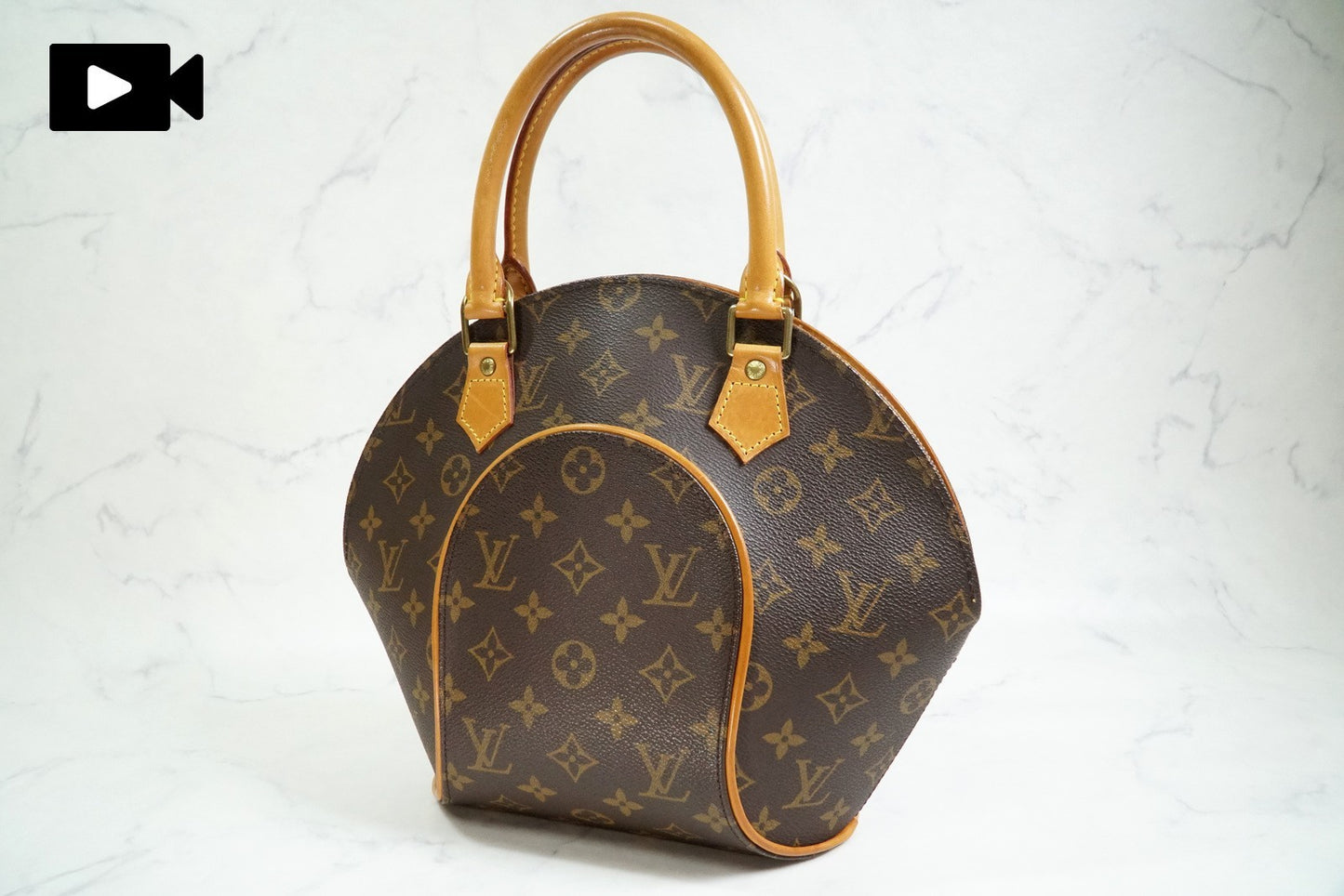 [Very Good] Louis Vuitton Monogram Ellipse PM Handbag Brown Canvas M51127 Auth