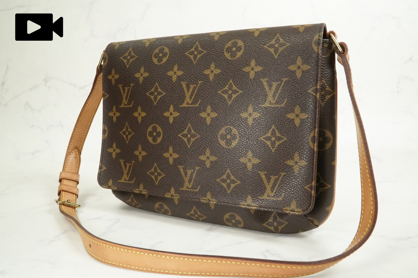 [AB Good] Louis Vuitton Monogram Musette Tango Short Shoulder Bag M51257 Auth