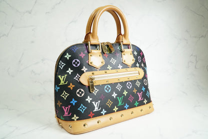 [AB] Louis Vuitton Monogram Multicolore Alma PM Black Handbag M92646 Authentic