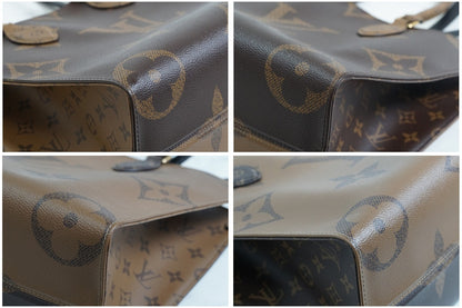 [Good] Louis Vuitton OnTheGo MM Monogram Giant Reverse Tote Bag M45321 Brown GLD