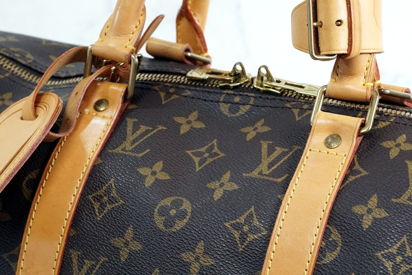 [Good] Louis Vuitton Monogram Keepall Bandouliere 50 M41416 Vintage Authentic
