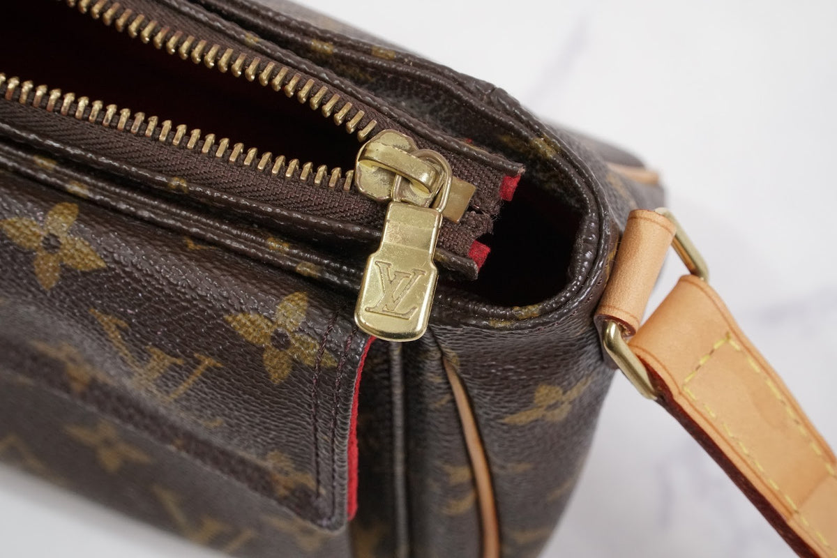 [Rank AB] LOUIS VUITTON Monogram Viva Cite PM Shoulder Bag M51165 Brown Leather