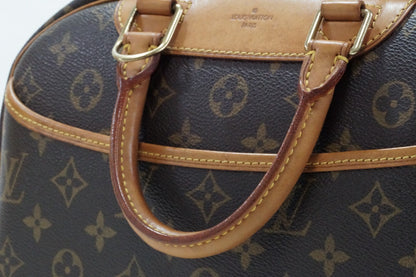 [Good] Louis Vuitton Monogram Trouville M42228 Handbag Brown Canvas Vintage Auth
