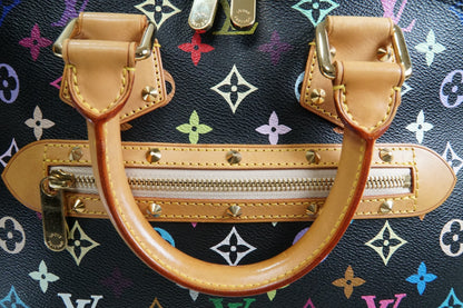 [AB] Louis Vuitton Monogram Multicolore Alma PM Black Handbag M92646 Authentic