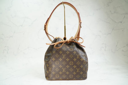 Louis Vuitton Petit Noe M42226 Monogram Canvas Shoulder Bucket Bag Vintage Auth