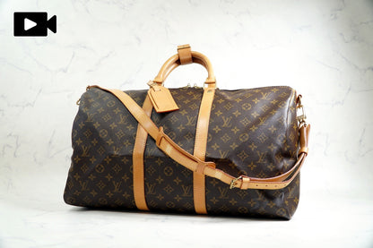 [Rank AB] LOUIS VUITTON Monogram Keepall Bandouliere 50 Travel Boston Bag M41416