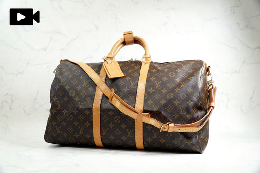 [Rank AB] LOUIS VUITTON Monogram Keepall Bandouliere 50 Travel Boston Bag M41416