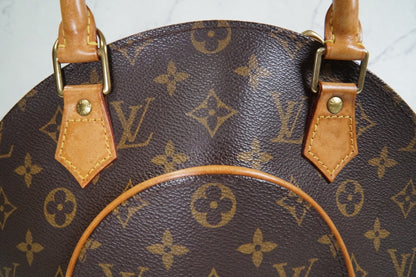 [Rank AB] Louis Vuitton Monogram Ellipse PM Handbag Brown M51127 Vintage Auth