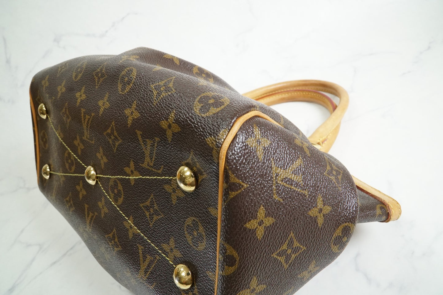 [AB Good] Louis Vuitton Monogram Tivoli PM Handbag Brown Canvas M40143 Authentic