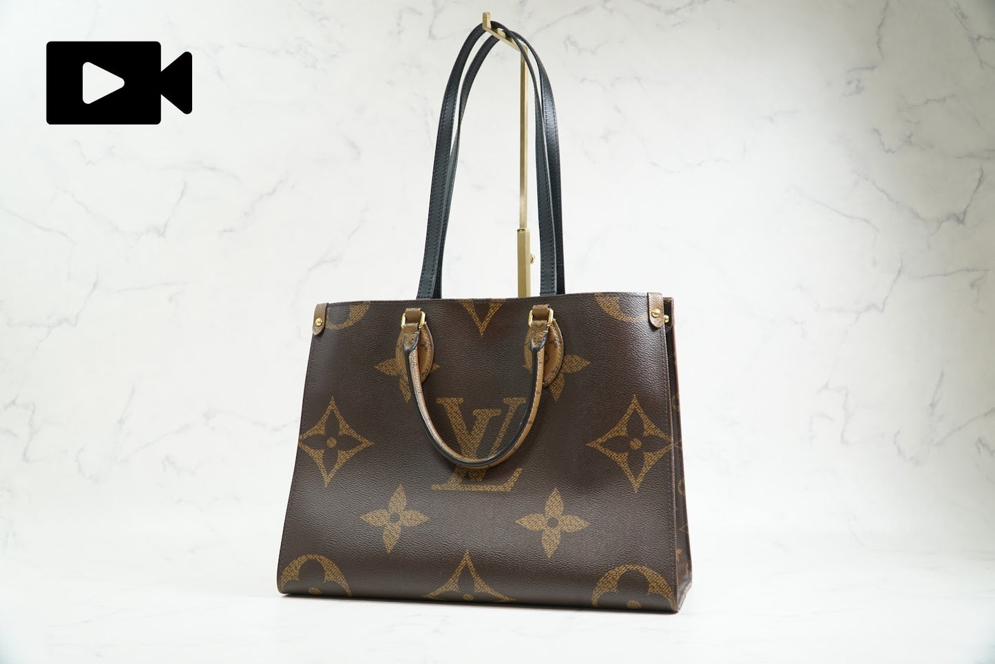 [Good] Louis Vuitton OnTheGo MM Monogram Giant Reverse Tote Bag M45321 Brown GLD