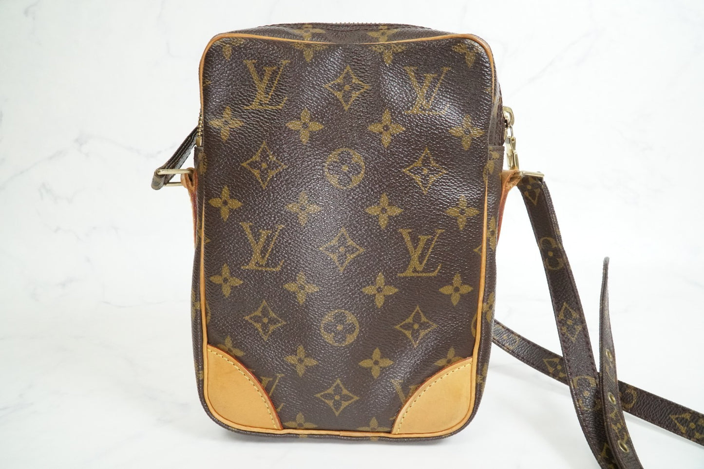 [Good] Louis Vuitton Monogram Danube Shoulder Bag M45266 Brown Vintage Crossbody