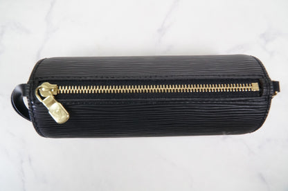 [Rank AB] LOUIS VUITTON Epi Soufflot Shoulder Bag Noir M52222 w/Pouch Dust Bag