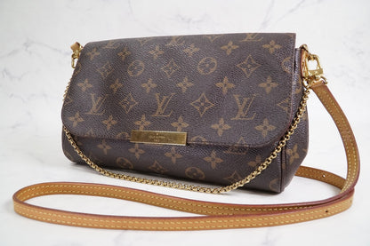 [Very Good] LOUIS VUITTON Monogram Favorite MM M40718 Shoulder Bag Purse w/Chain