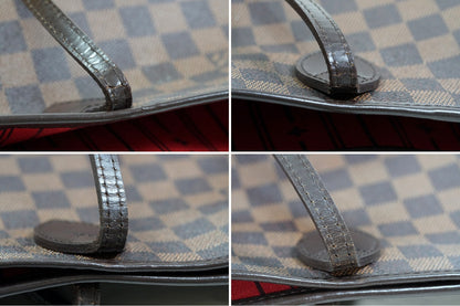 [Rank AB] Louis Vuitton Damier Ebene Neverfull MM Tote Bag Brown Canvas N51105