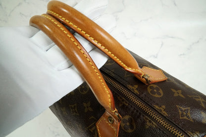[AB] Louis Vuitton Speedy 30 Monogram Canvas Handbag Brown Purse M41108 Auth