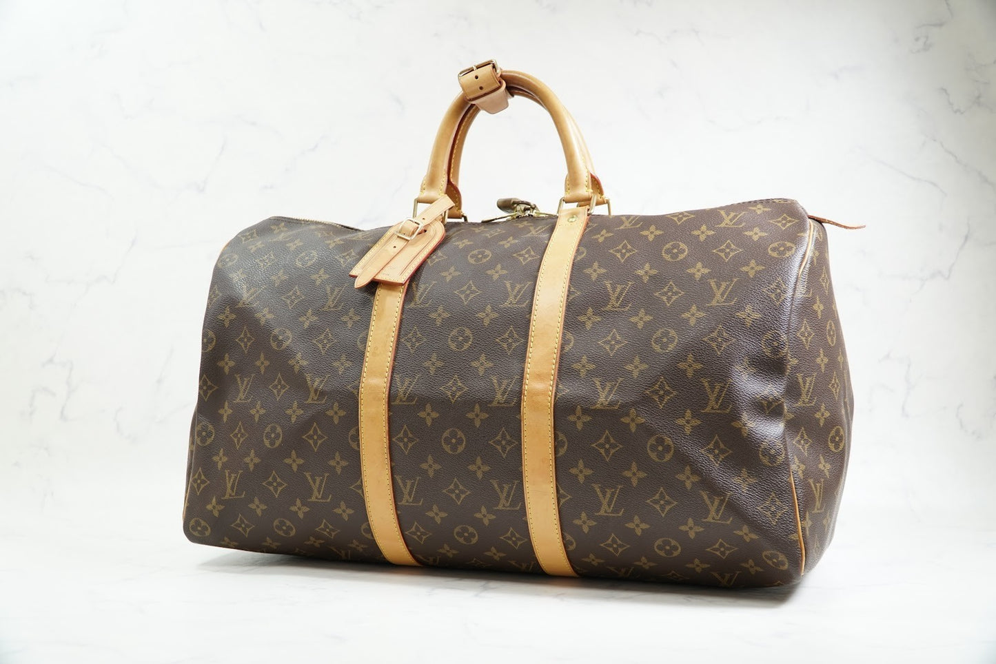 [Rank AB] Louis Vuitton Monogram Keepall 50 M41426 Boston Bag Travel Luggage