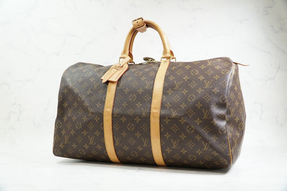 [Rank AB] Louis Vuitton Monogram Keepall 50 M41426 Boston Bag Travel Luggage