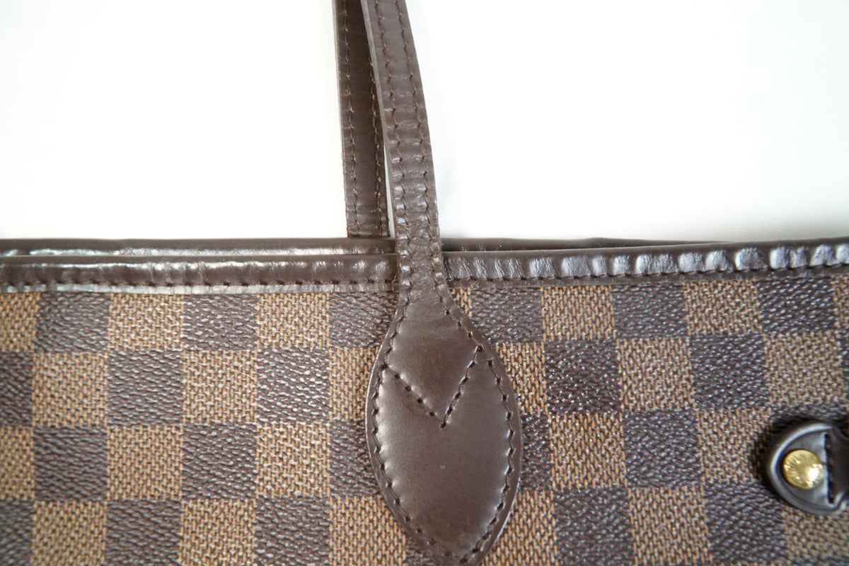 [Rank AB] Louis Vuitton Damier Ebene Neverfull MM Tote Bag Brown Canvas N51105