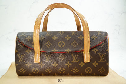 [Rank AB] Louis Vuitton Monogram Sonatine Handbag Canvas Leather Brown M51902