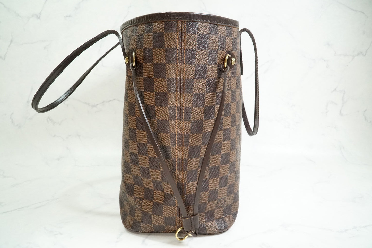[Rank AB] Louis Vuitton Damier Ebene Neverfull MM Tote Bag Brown Canvas N51105