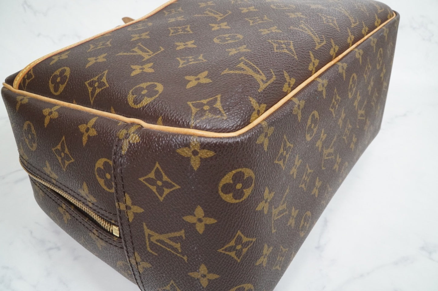 [AB Good] Louis Vuitton Monogram Deauville Bowling Vanity Handbag M47270 Auth