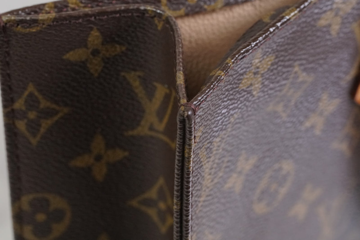LOUIS VUITTON Sac Plat M51140 Monogram Canvas Tote Bag Handbag Vintage Authentic