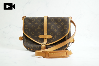 [Excellent] Louis Vuitton Monogram Saumur 30 Shoulder Bag M42256 Vintage Auth