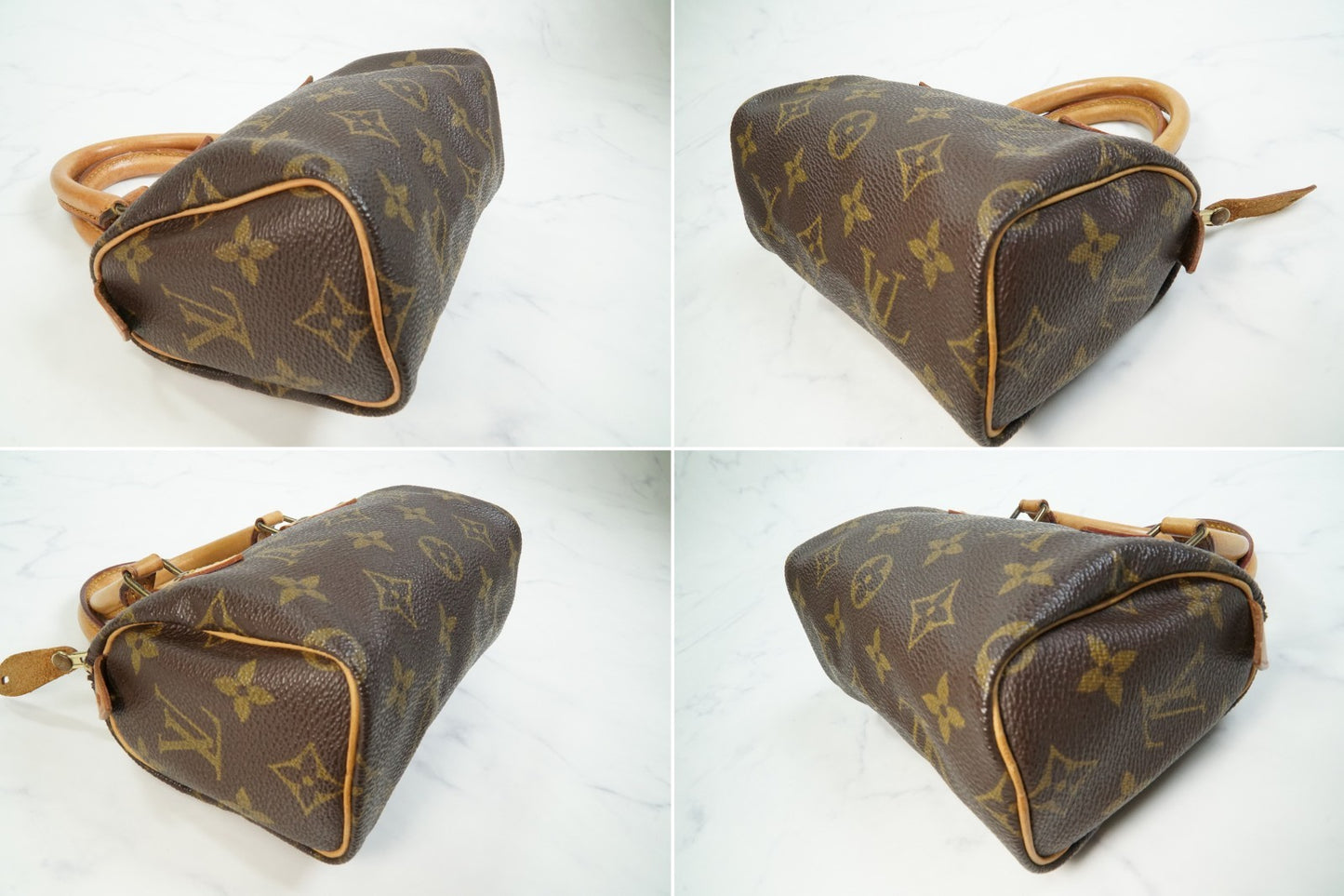 [AB] LOUIS VUITTON Monogram Mini Speedy Handbag M41534 Canvas Brown Vintage Auth