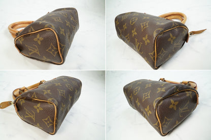 [AB] LOUIS VUITTON Monogram Mini Speedy Handbag M41534 Canvas Brown Vintage Auth