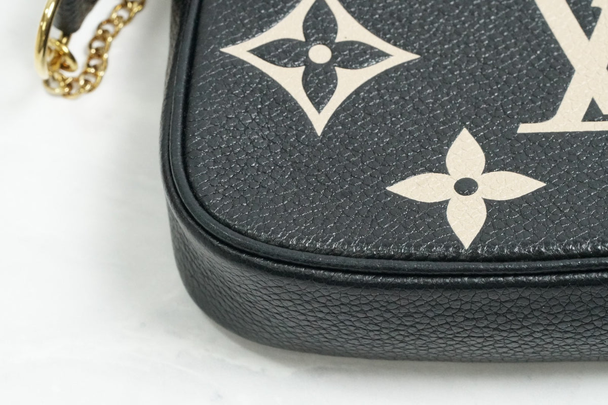[Very Good] Louis Vuitton Empreinte Mini Pochette Accessoires Black Beige M80732