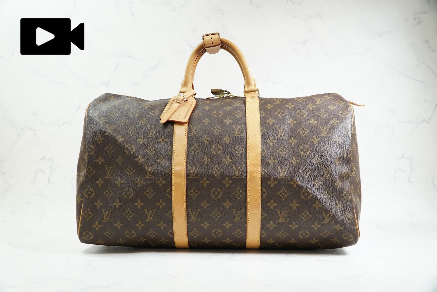 [Rank AB] Louis Vuitton Monogram Keepall 50 M41426 Boston Bag Travel Luggage