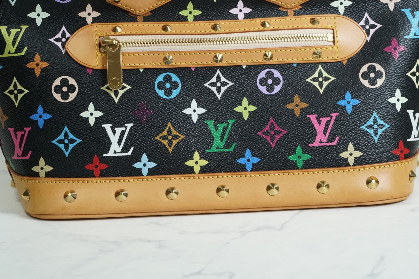 [AB] Louis Vuitton Monogram Multicolore Alma PM Black Handbag M92646 Authentic