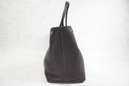 [EXCELLENT] HERMES Garden Party PM 36 Ebene Negonda Leather Tote Handbag T Stamp