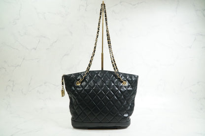 Chanel Matelasse Chain Shoulder Bag Fan Shape Black Leather GHW Vintage 1-Series