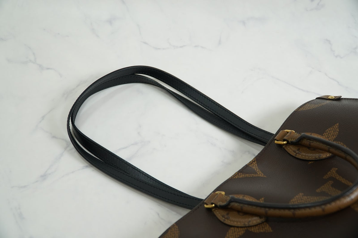 [Good] Louis Vuitton OnTheGo MM Monogram Giant Reverse Tote Bag M45321 Brown GLD