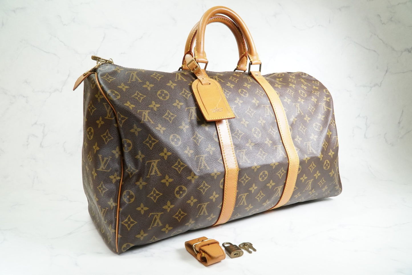 [Good] Louis Vuitton Monogram Keepall 50 Travel Boston Bag M41426 France VI882