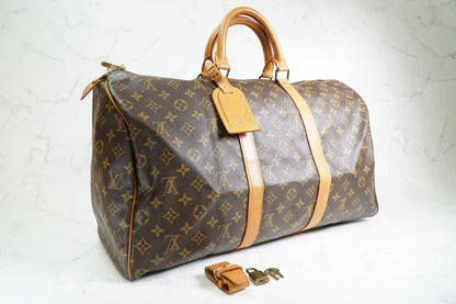[Good] Louis Vuitton Monogram Keepall 50 Travel Boston Bag M41426 France VI882