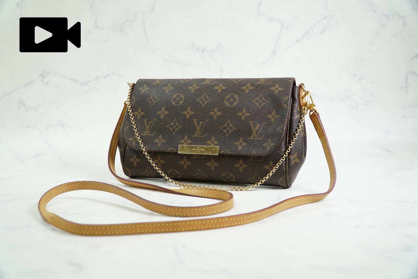 [Rank AB] Louis Vuitton Favorite MM Monogram 2Way Shoulder Bag w/Strap Authentic