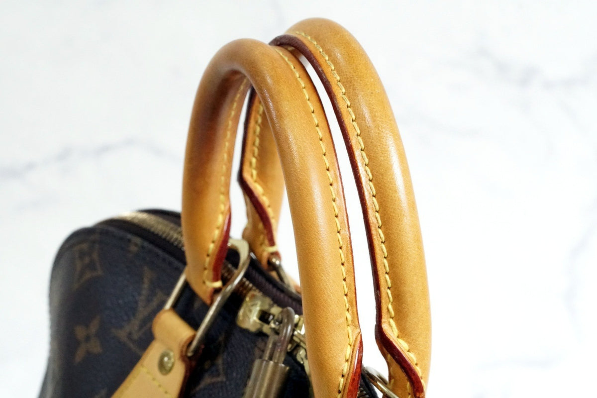 [Rank AB] Louis Vuitton Monogram Alma PM Handbag Brown M51130 Vintage Authentic