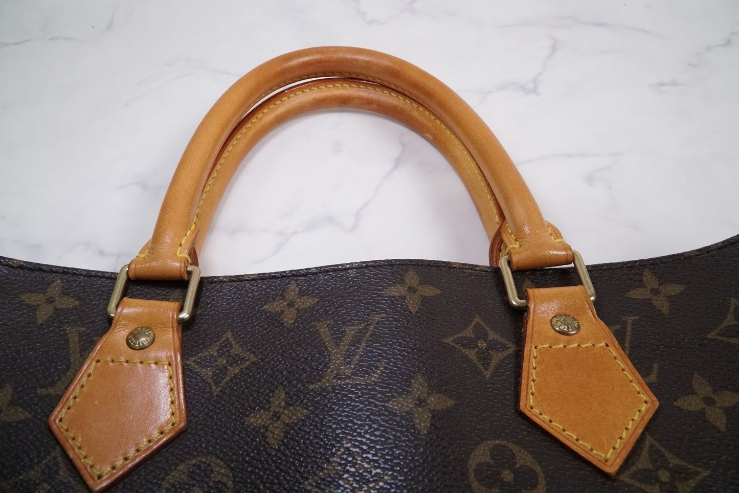 LOUIS VUITTON Sac Plat M51140 Monogram Canvas Tote Bag Handbag Vintage Authentic